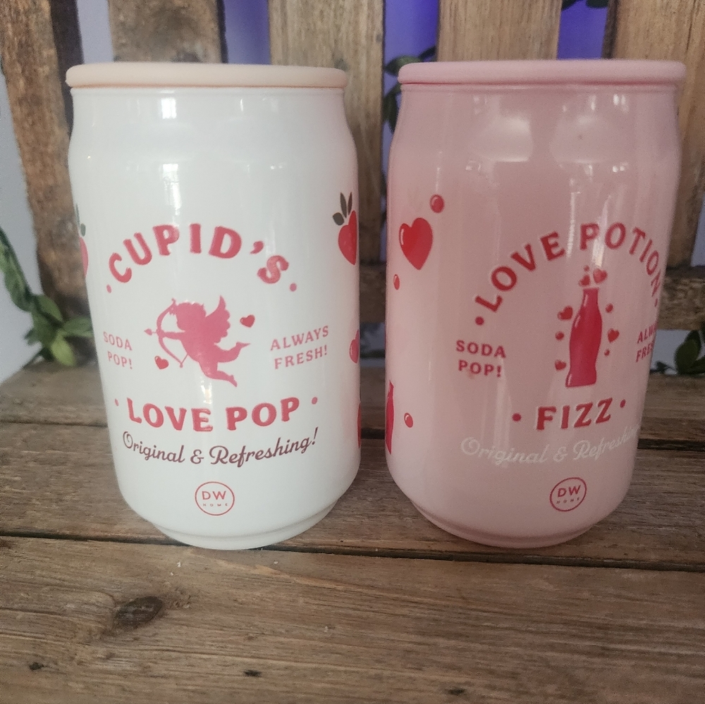 DW Home Cupid's Love Pop and Love Potion Fizz Tumblers CANDLES - SET OF (2)